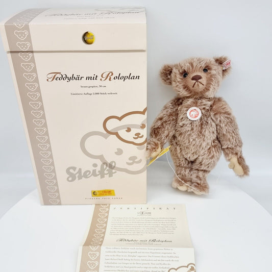 Nr. 70! Steiff 653452 Teddybär mit Roloplan limitiert 2000 aus 2005 30 cm Mohair