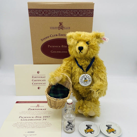 Steiff 420108 Picknick Bär Club Edition 1997/98  34cm limitiert OVP Zertifikat
