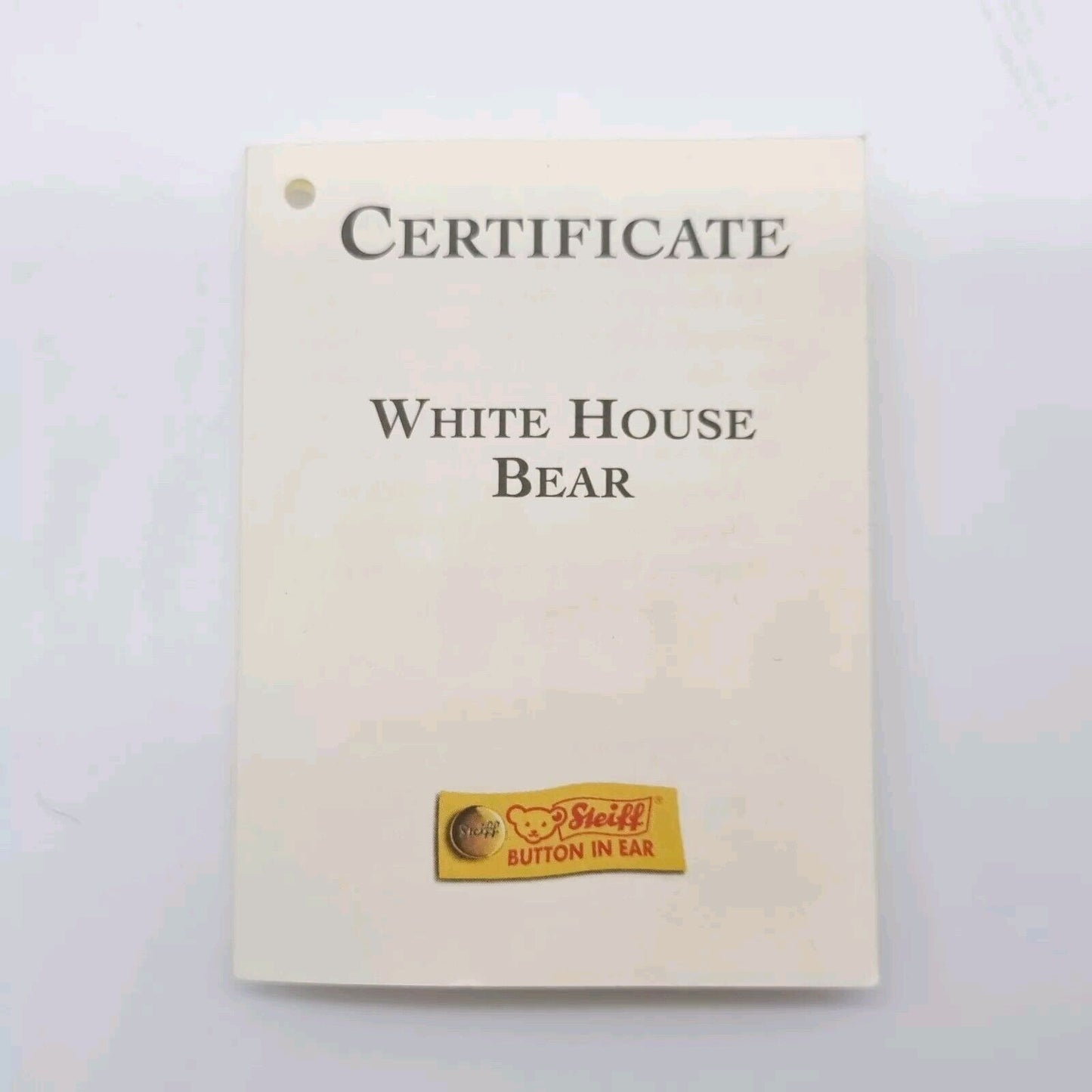 Steiff 666070White House Bear 33 cm limitiert 2000 mit Zertifikat und Schleife