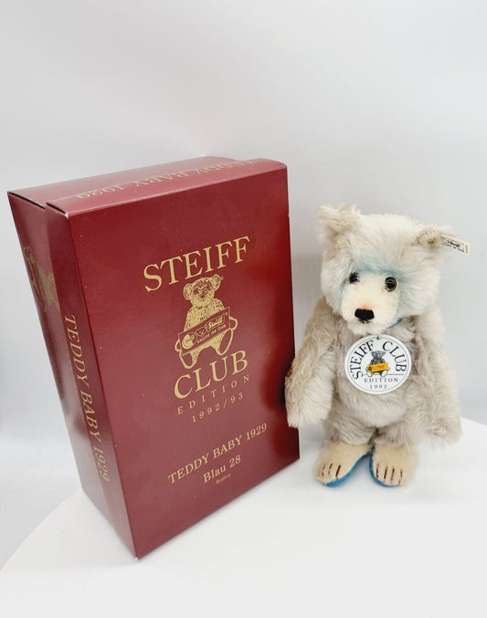 420016 Steiff Teddybär Teddy Baby 1929 Replica 1992/93 Club Edition 28 cm blau