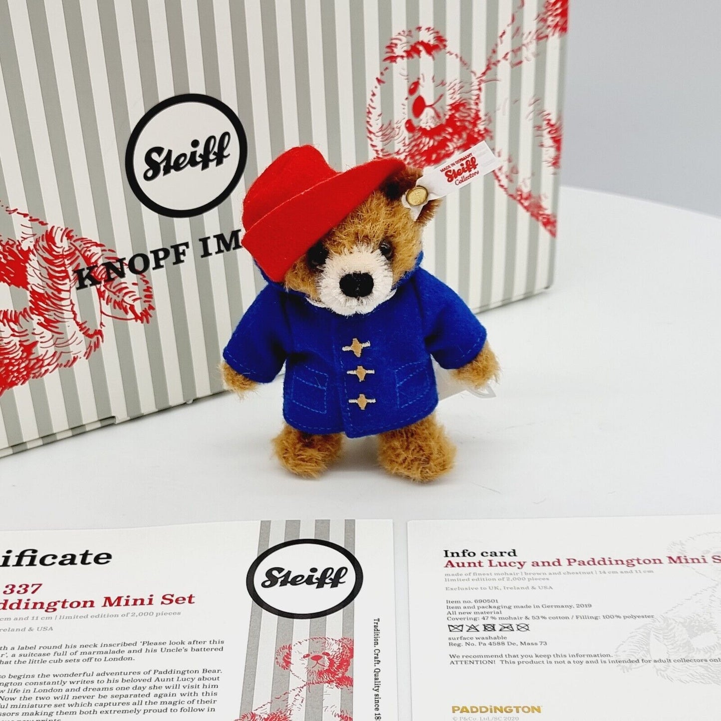 Steiff 690501 Teddybär Paddington limitiert 2000 aus 2019 11 cm Mohair