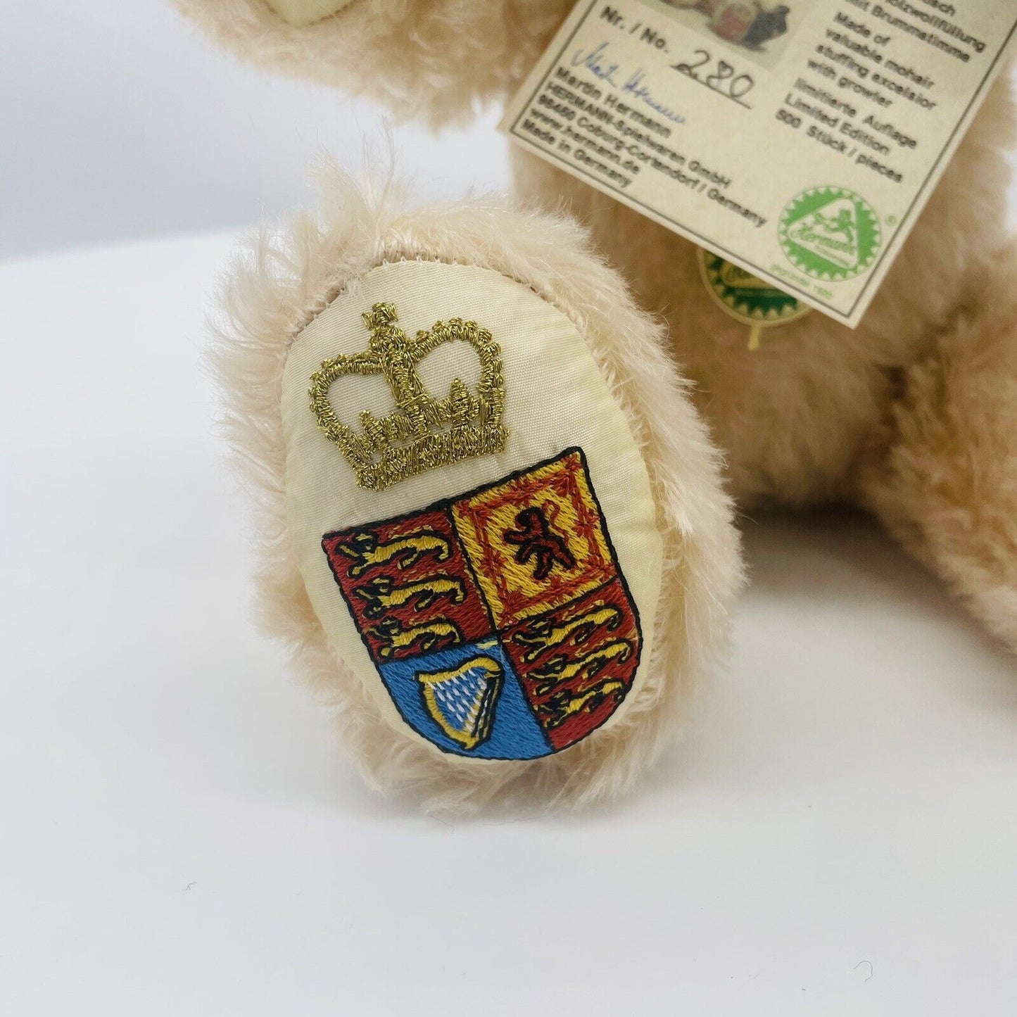 Hermann Coburg Teddybär Queen Elizabeth II 90. Geburtstag 35cm Mohair