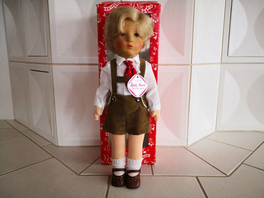 Käthe Kruse Puppe IX Fritzel blond 35 cm aus 1986 Donauwörth Lederschuhe