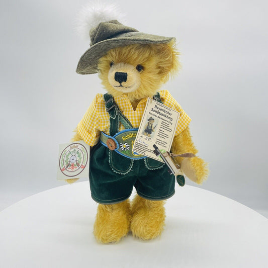 Hermann Coburg Teddybär Bayrischer Schützenkönig limitiert 100 36cm Mohair