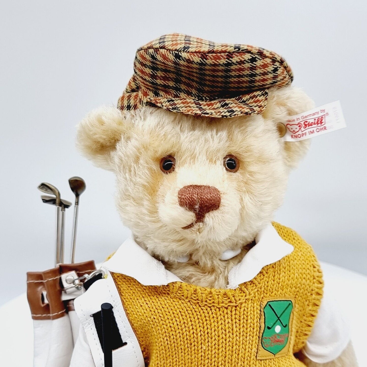 Steiff 670671 Teddybär Golfspieler limitiert 3000 aus 2001 32 cm Mohair