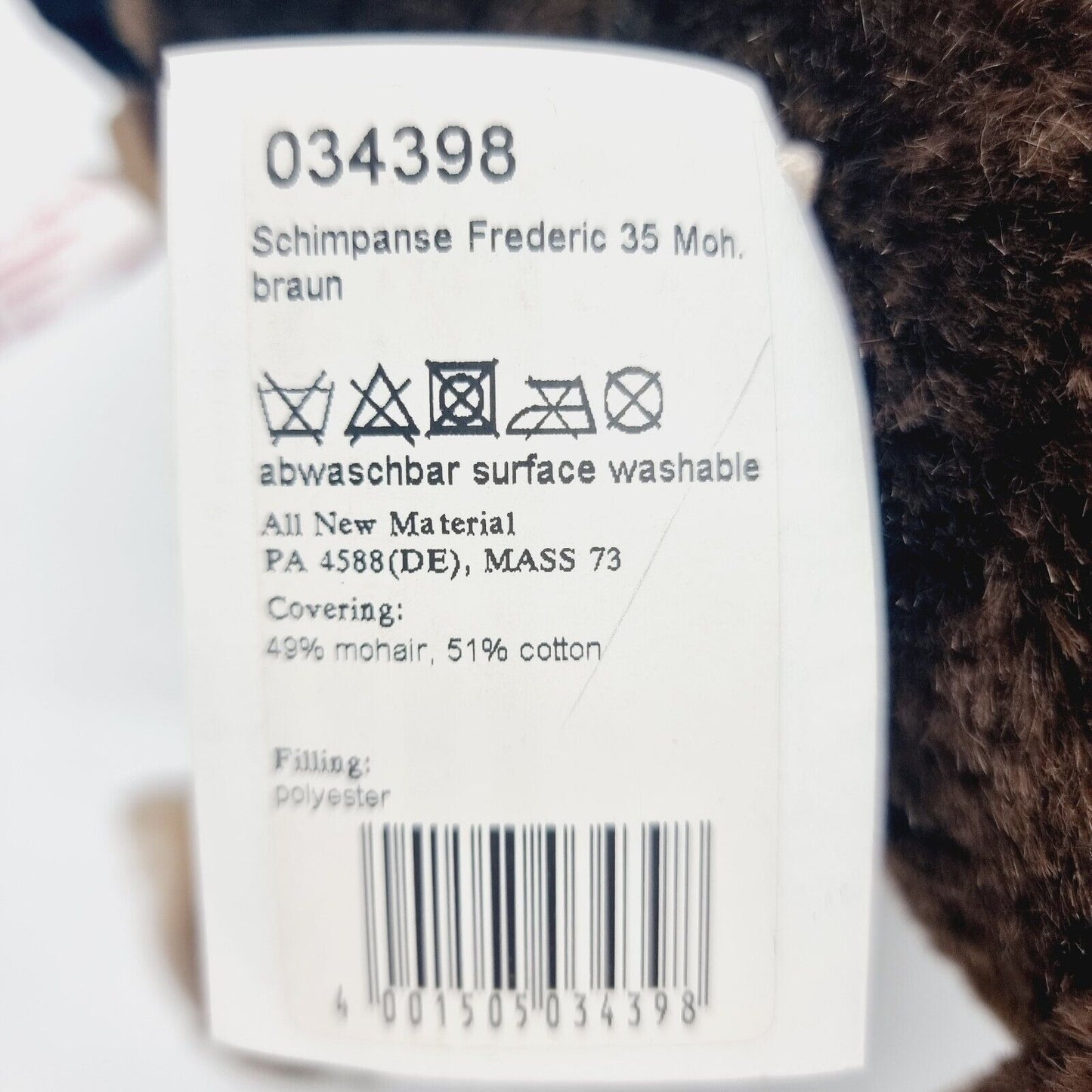Steiff 034398 Schimpanse Frederic limitiert 1500 aus 2014 35 cm Mohair
