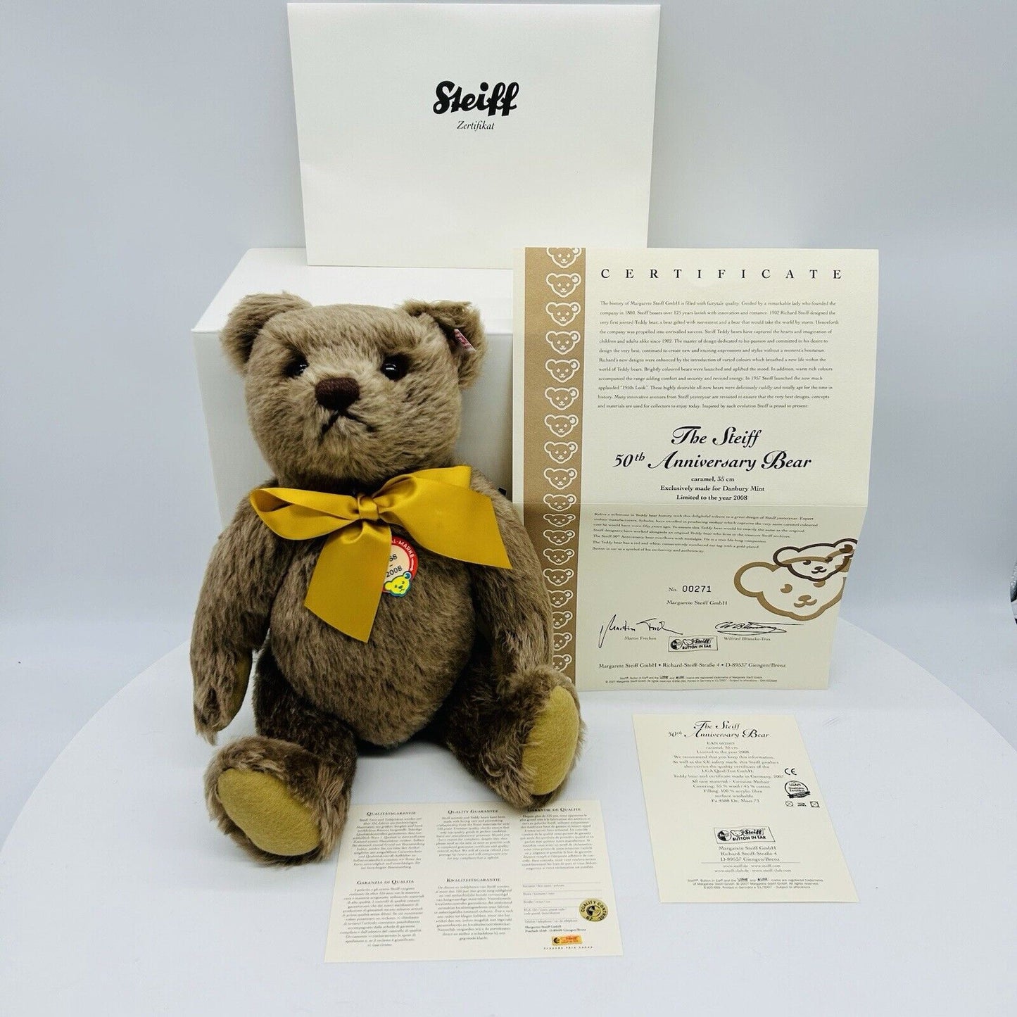 Steiff 662669 The Steiff 50th Anniversary Bear Zeitlimitierung 35 cm Mohair