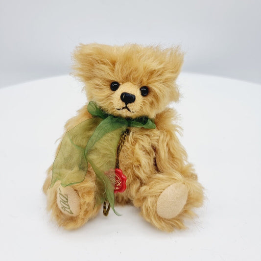 Hermann Teddy Original Jahresbär 2001 mit Schleife 15 cm Mohair
