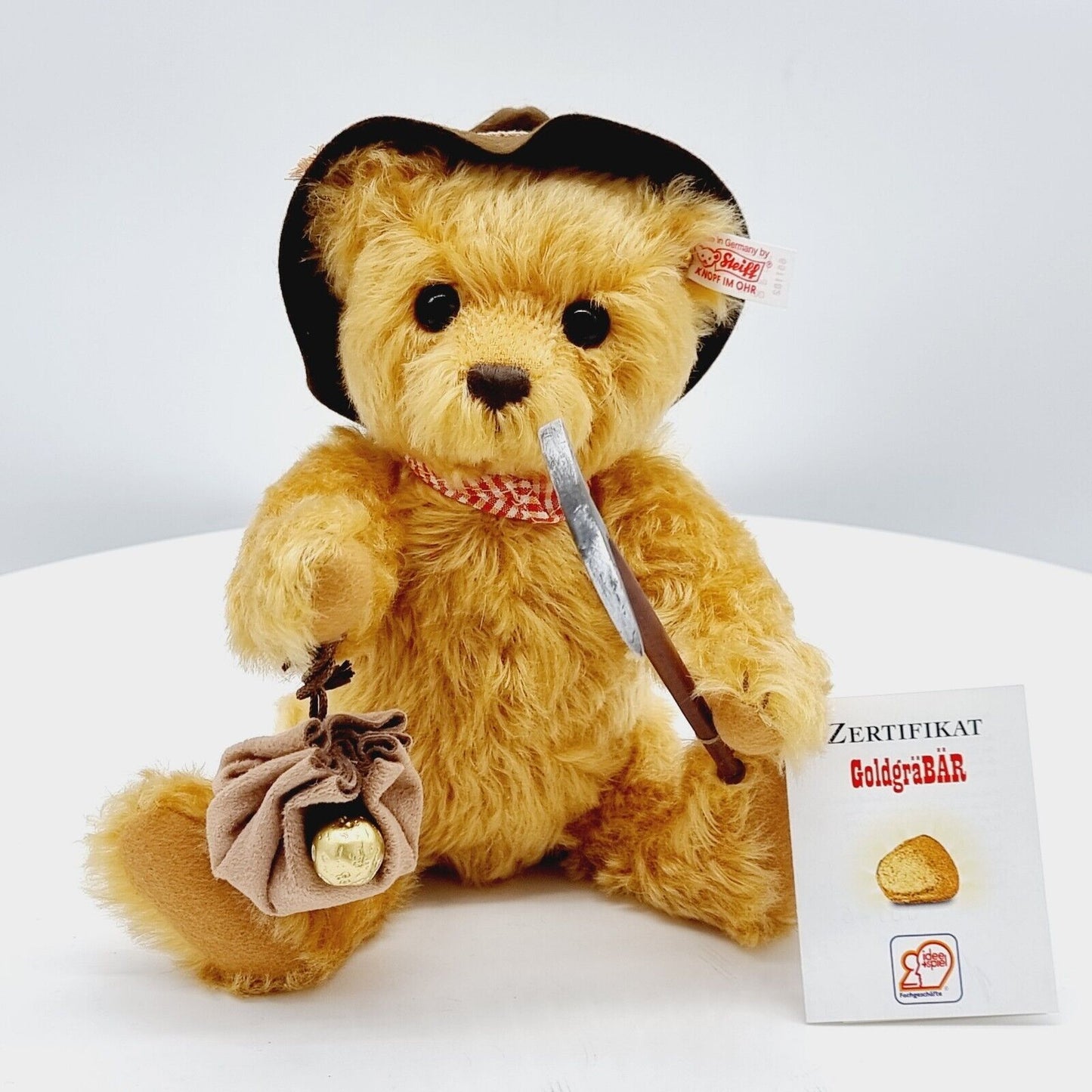 Steiff 651182 Goldgräbär Teddybär 27 cm blond Mohair mit Zertifikat