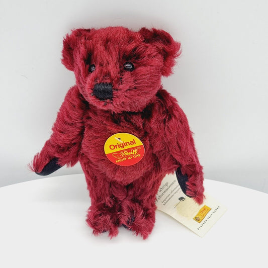 Steiff Teddybär Original 666384 16 cm dunkelrot mit schwarzen Akzenten
