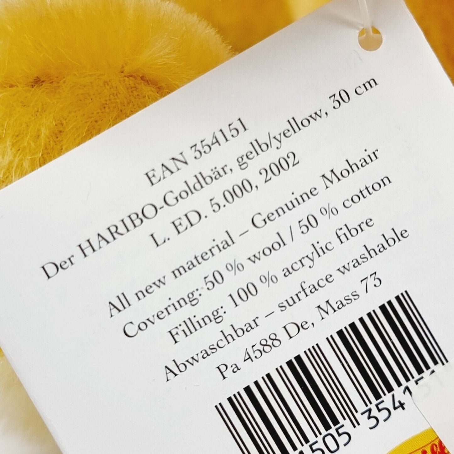 Steiff 354151 Teddybär Haribo Goldbär limitiert 5000 aus 2002 30 cm Mohair