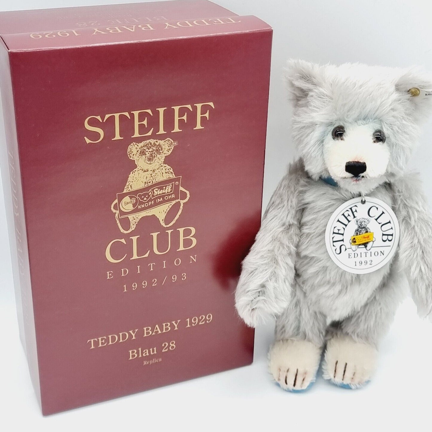 Steiff 420016 Teddybär Baby 28 cm Club Edition 1992 & 1993 OVP