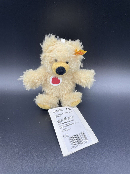 STEIFF Teddybär Schlüsselanhänger Plüsch Charly 12 cm NEU Herz KFS Knopf im Ohr