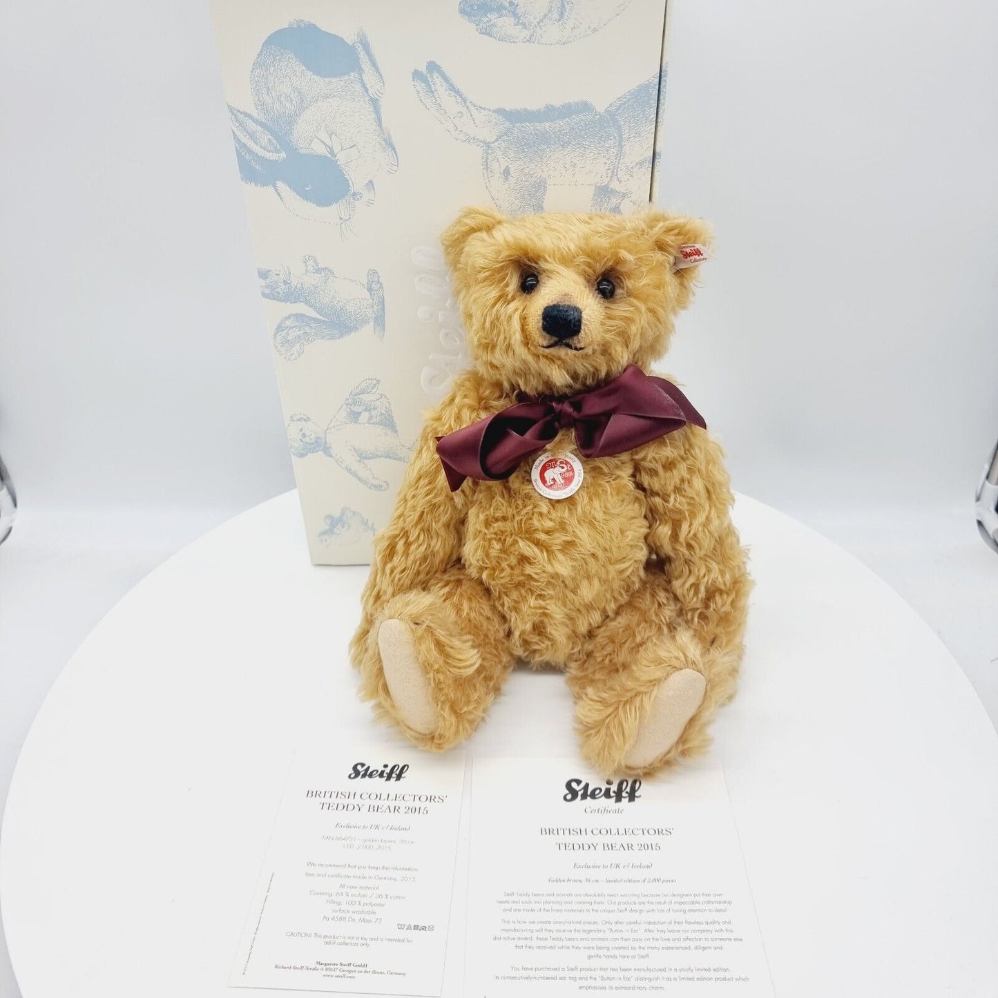 Steiff 664731 Teddybär British Collectors 2015 limitiert 2000 36 cm Mohair