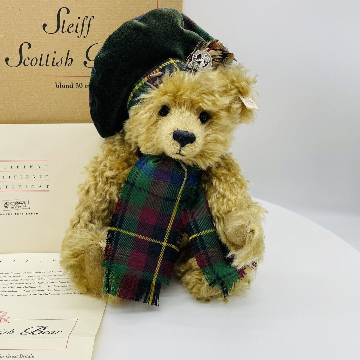 Steiff Teddybär Scottish Bear 654732 limitiert 3000 aus 1999 30cm Mohair