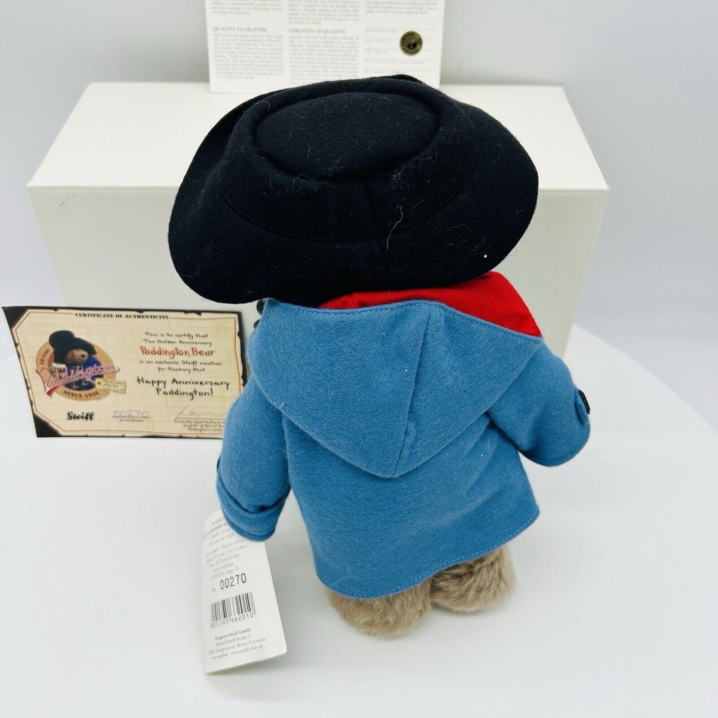 Steiff 662010 Teddybär Paddington 50th Anniversary limitiert 2008 25 cm Mohair