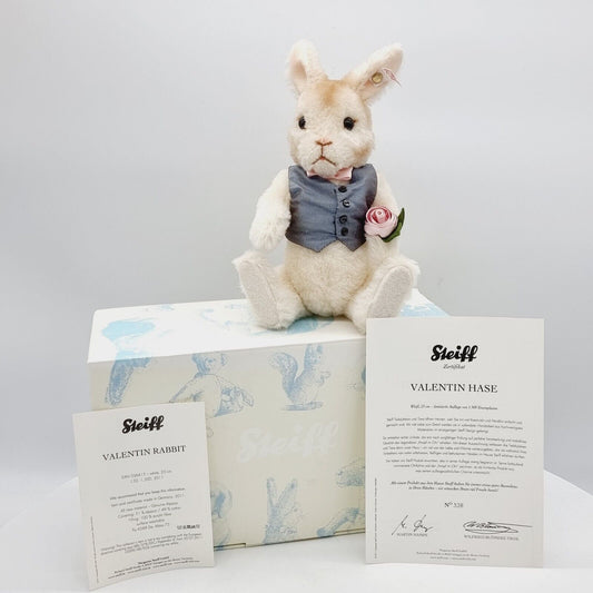 Steiff 036415 Valentin Hase limitiert 1500 aus 2011 23cm Mohair