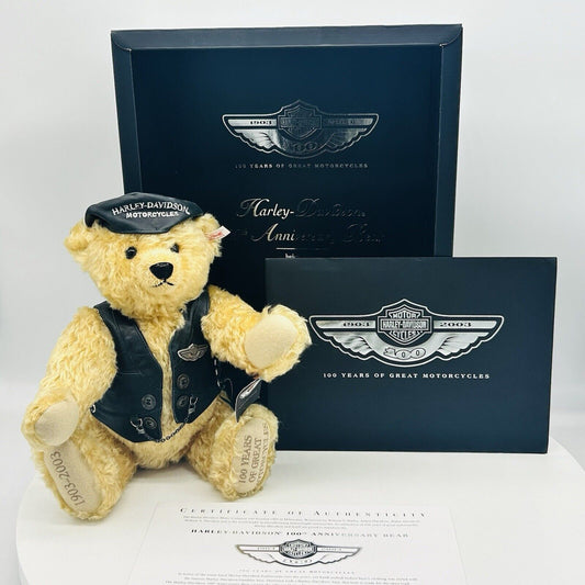 Steiff 666476 Teddybär Harley Davidson limitiert 5000 aus 2002 40 cm Mohair