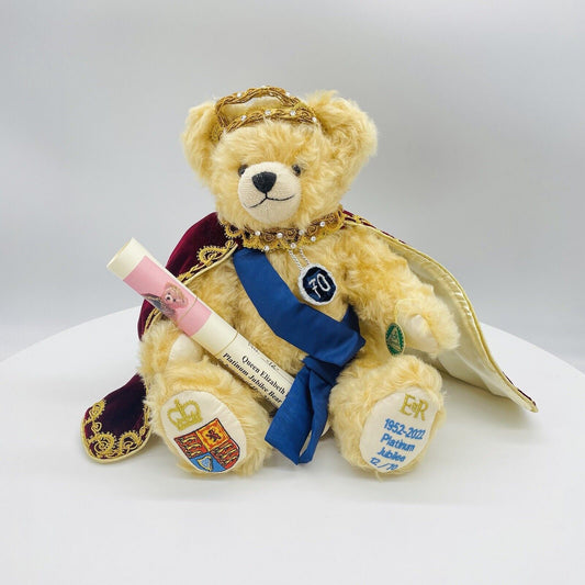 Hermann Coburg Teddybär Queen Elizabeth II. Platinum Jubilee aus 2022 35 cm