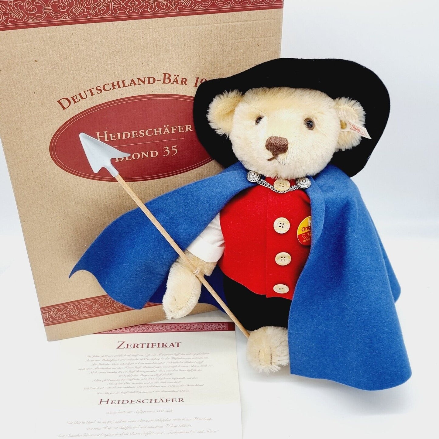 Steiff 670107 Heideschäfer Teddybär Deutschland-Bär 35 cm Jahr 1997 limitiert