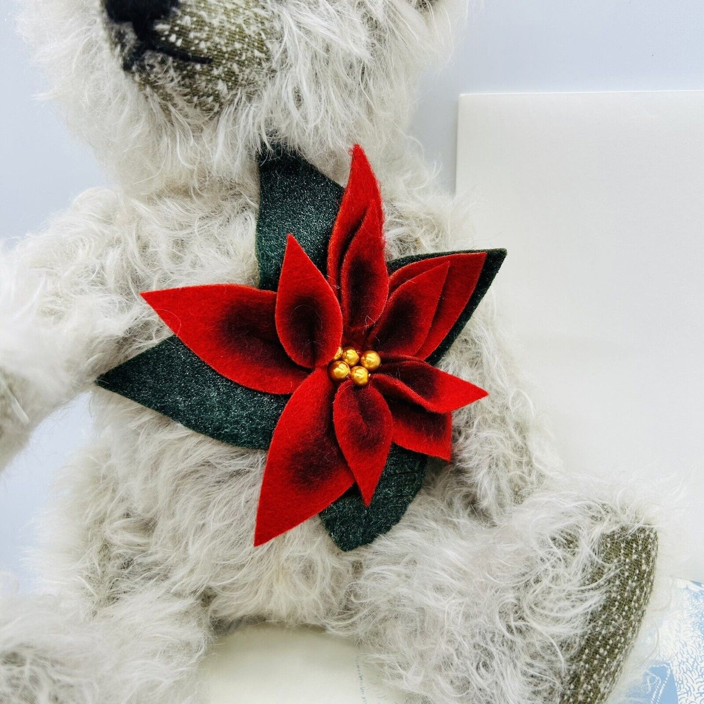 Steiff 035463 Teddybär Poinsettia Weihnachtsstern limitiert 1500 aus 2013 30 cm