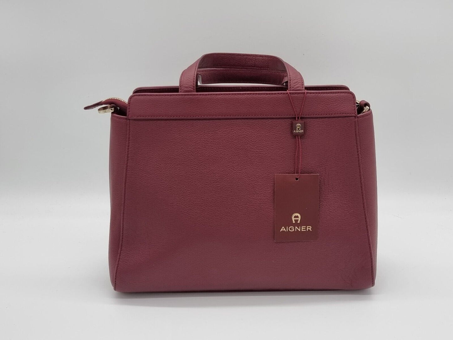 Aigner Handtasche Burgundy Gold Hardware Designertasche Neu mit Etikett