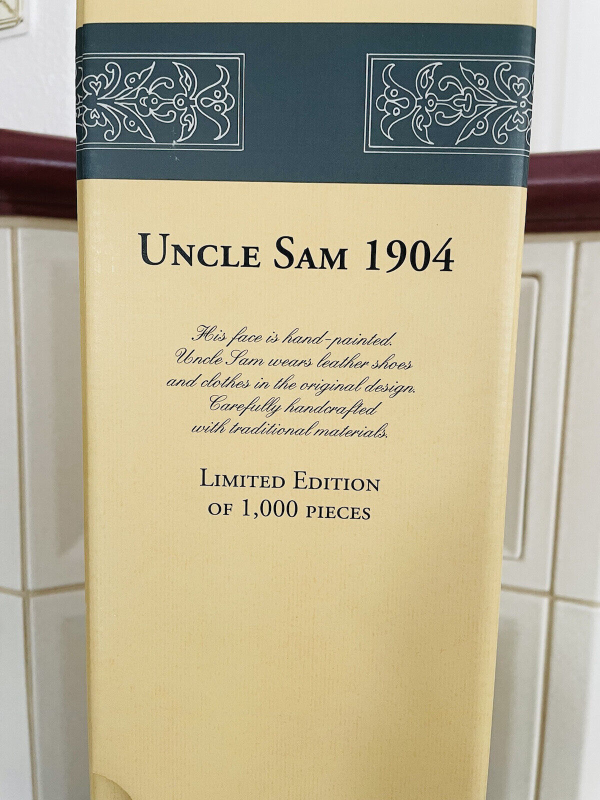 Steiff Uncle Sam Filzpuppe 1994 Handbemalt Leder Auflage 1.000 Stück 411601