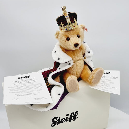 Steiff 664359 Danbury Mint Teddybär Queen Elizabeth II Coronation Bear 28 cm