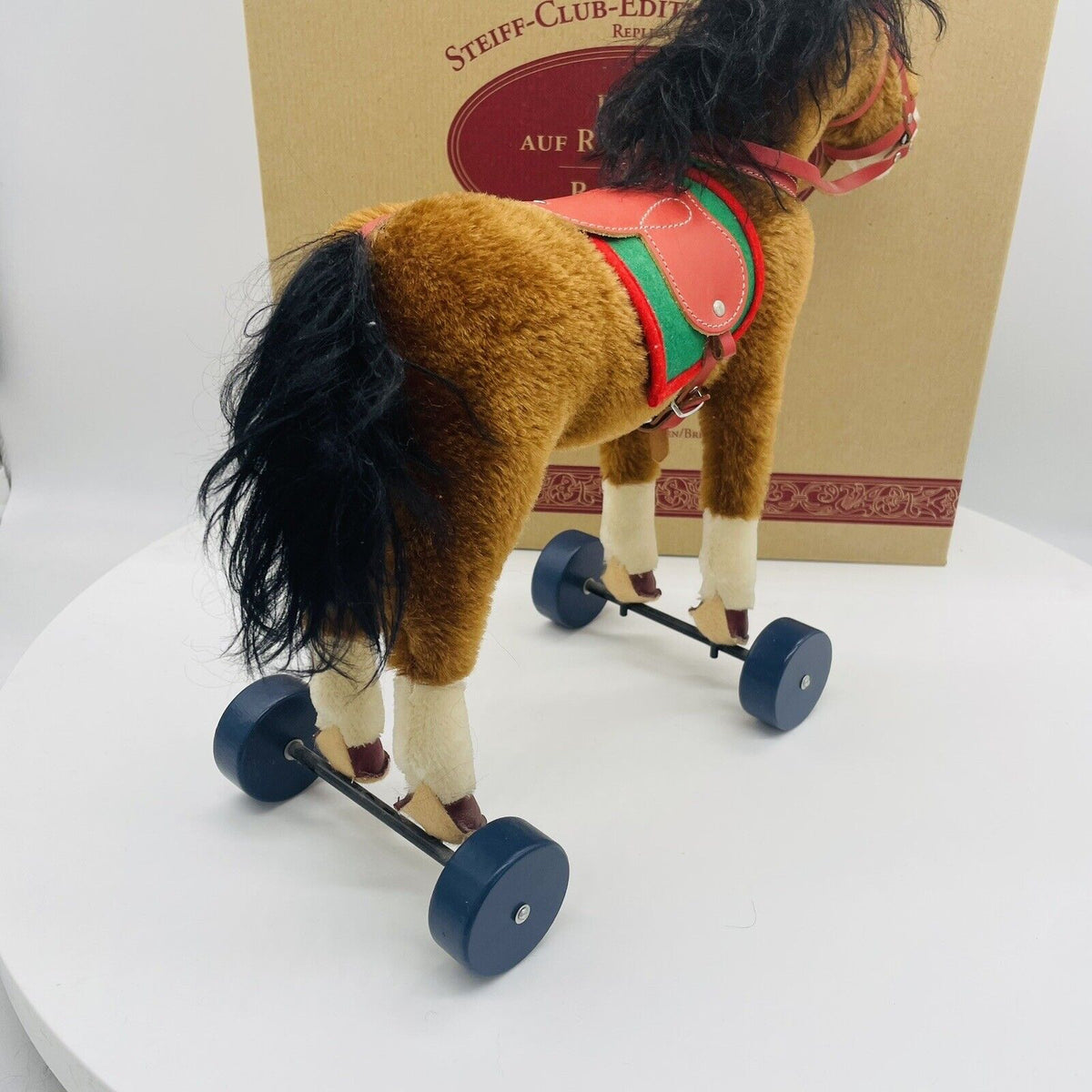 Steiff Pferd auf Rädern 420146 Club Edition 1998/1999 limitiert 35cm Mohair