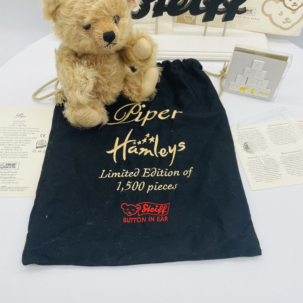 Steiff Piper 662553 für Hamleys limitiert 1500 aus 2007 21cm Mohair
