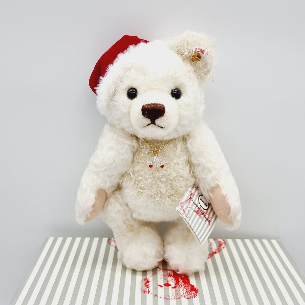 Steiff Teddybär Little Santa 2019 Crystal limitiert 1500 weiß 24 cm Mohair