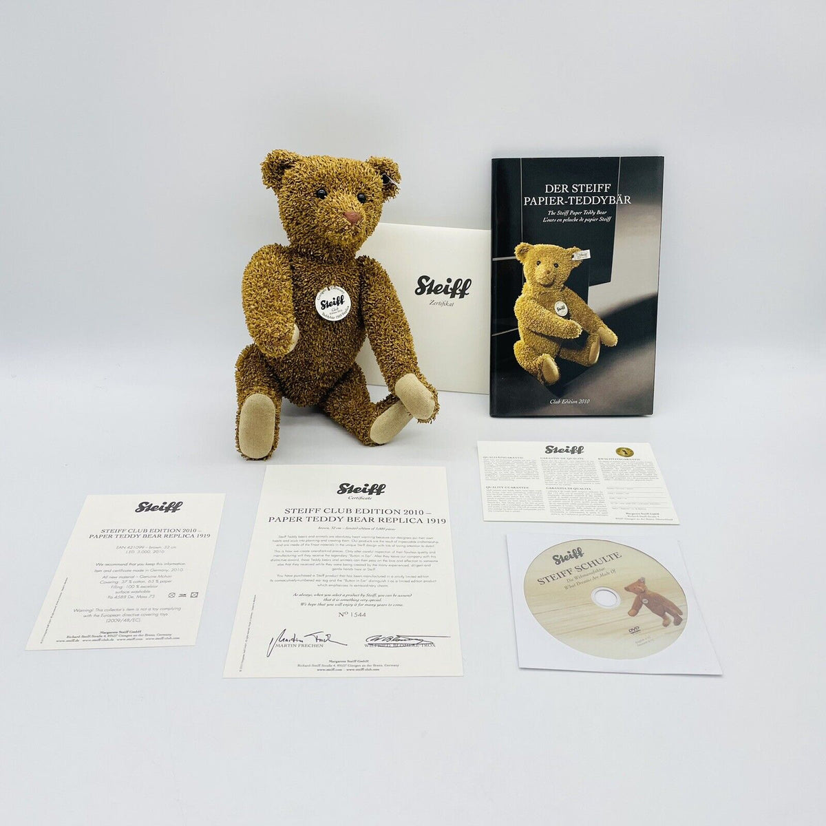 Steiff Club Edition 2010 Papierteddybär 1919 Replica 421099 limitiert 3000