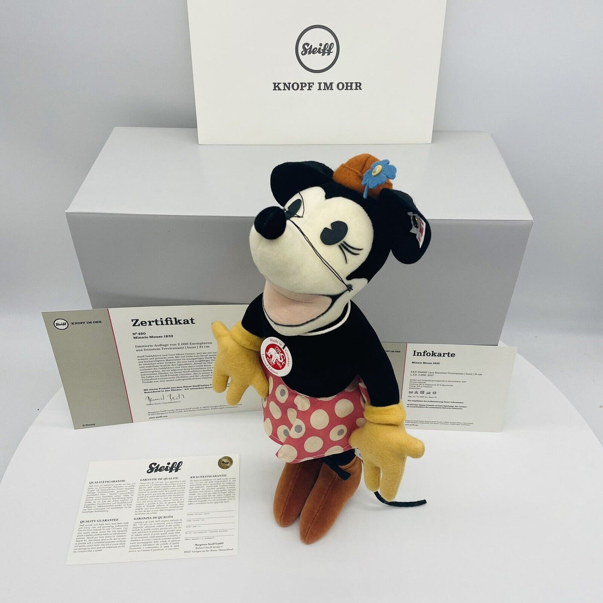 Steiff Disney Minnie Mouse 1932 354007 limitiert 2000 aus 2017 Trevirasamt 31cm
