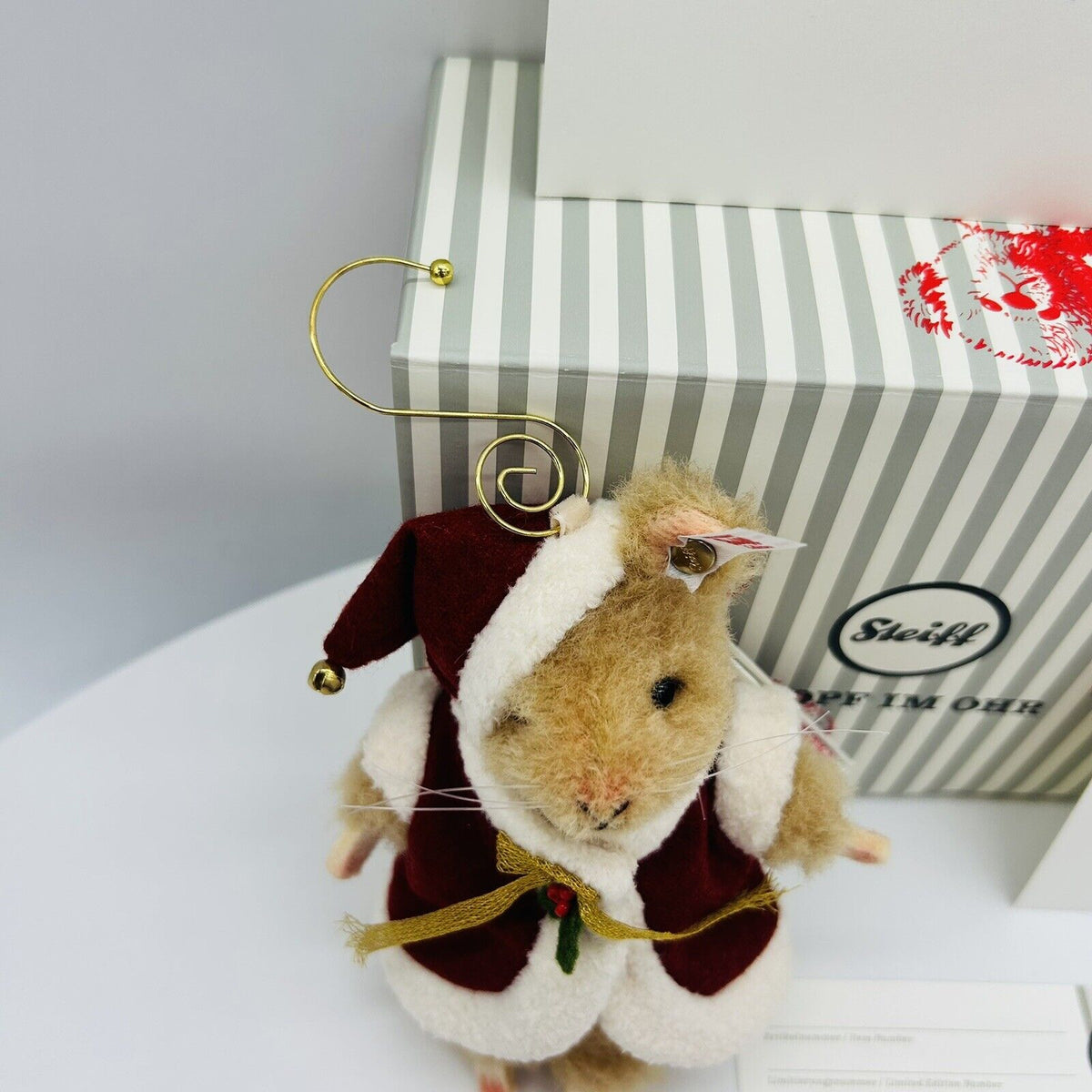 Steiff 007262 Ornament Maus Santa limitiert 2000 aus 2022 12 cm Mohair