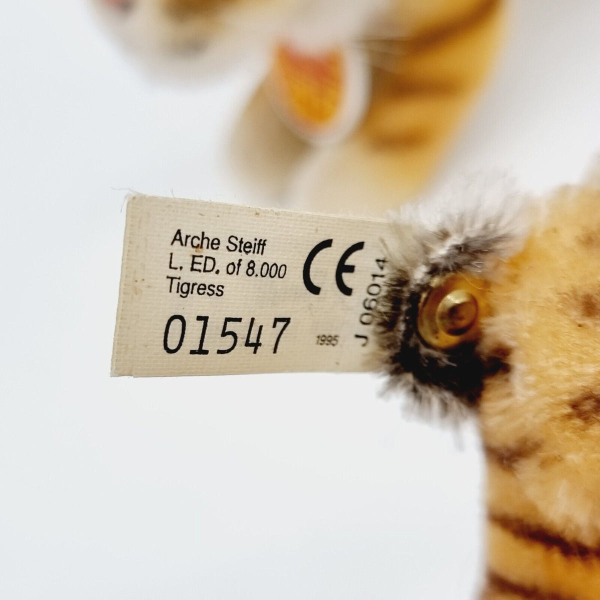 Steiff 038488 Tiger Set Arche limitiert Jahr 1995 Größe 12 cm mit Zertifikat