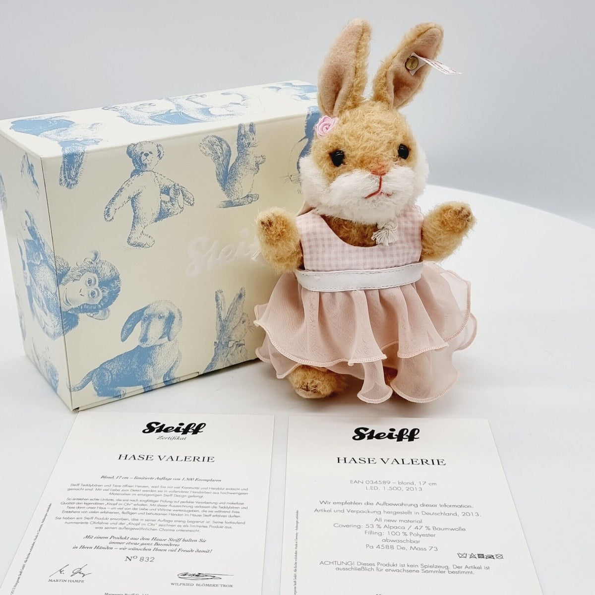 Steiff 034589 Hase Valerie limitiert 1500 aus 2013 17 cm Alpaca