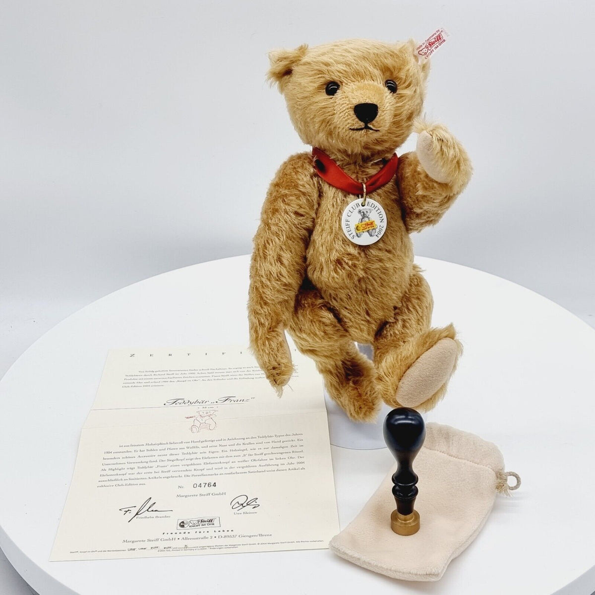 Steiff 420405 Teddybär Franz mit Holzsiegel 32 cm Mohair limitiert 1500