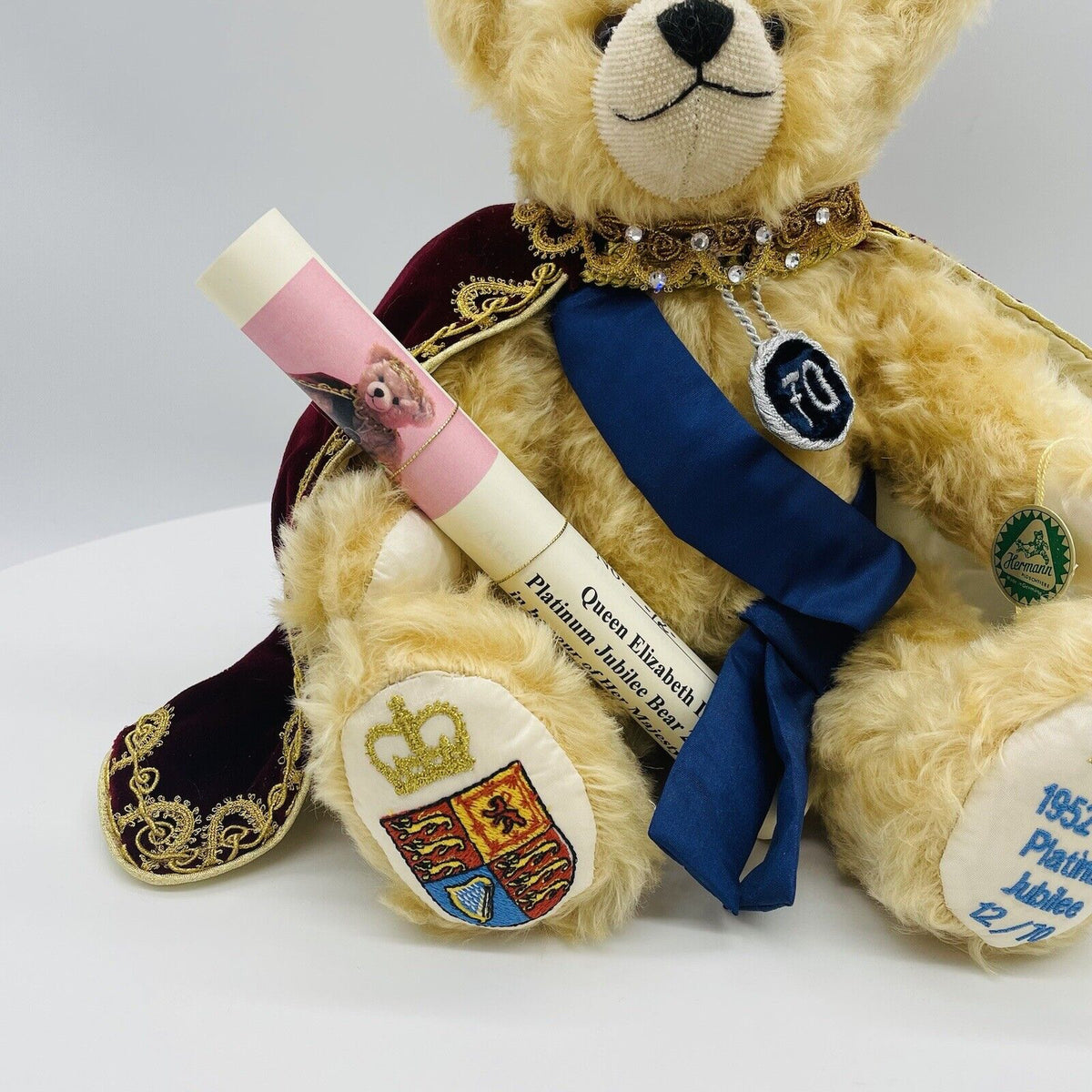 Hermann Coburg Teddybär Queen Elizabeth II. Platinum Jubilee aus 2022 35 cm
