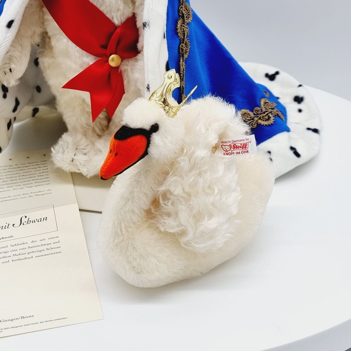 Steiff 670633 Teddybär König Ludwig mit Schwan aus 2001 limitiert 1500 35 cm