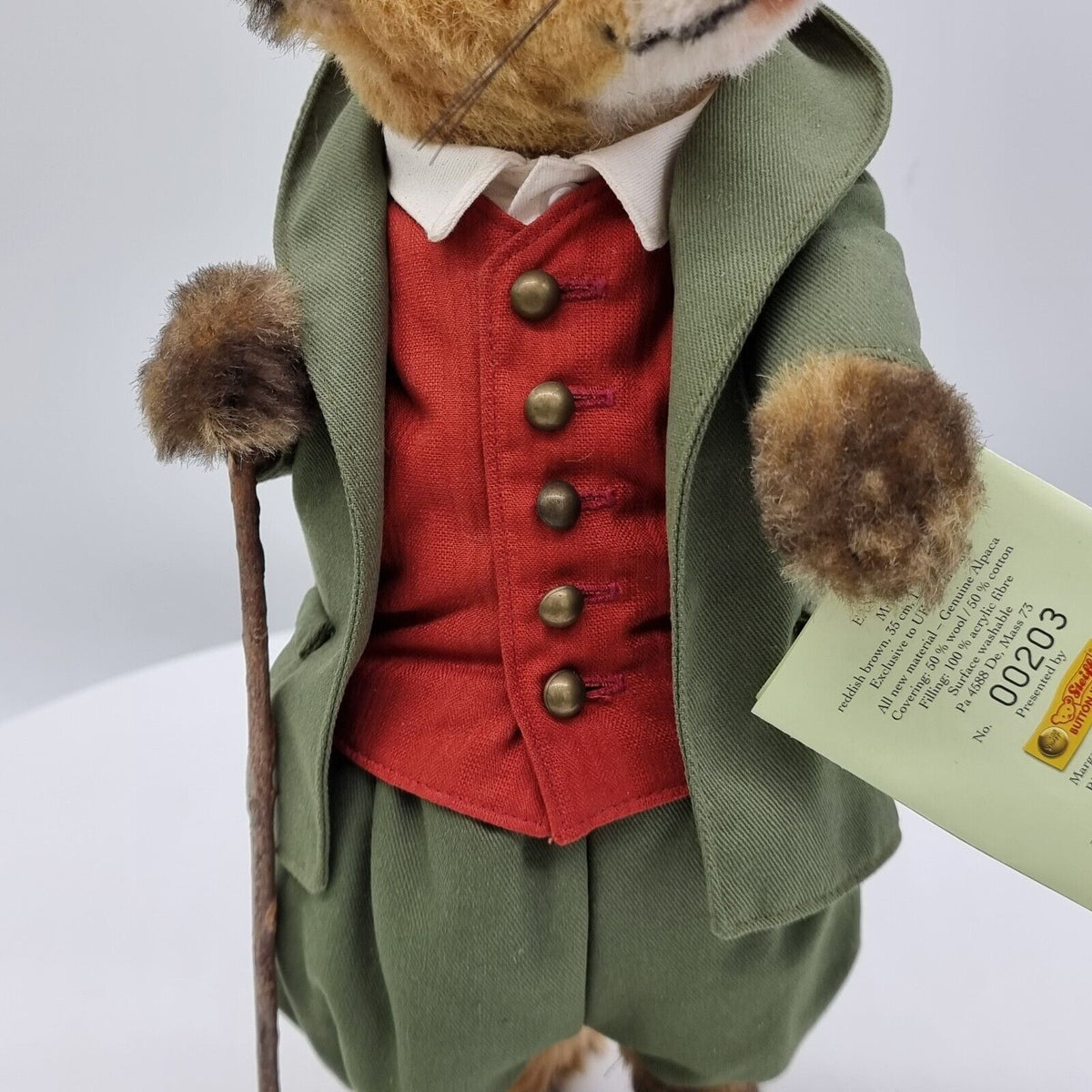 Steiff 662492 Beatrix Potter Mr. Tod limitiert 1500 aus 2007 35 cm Alpaca