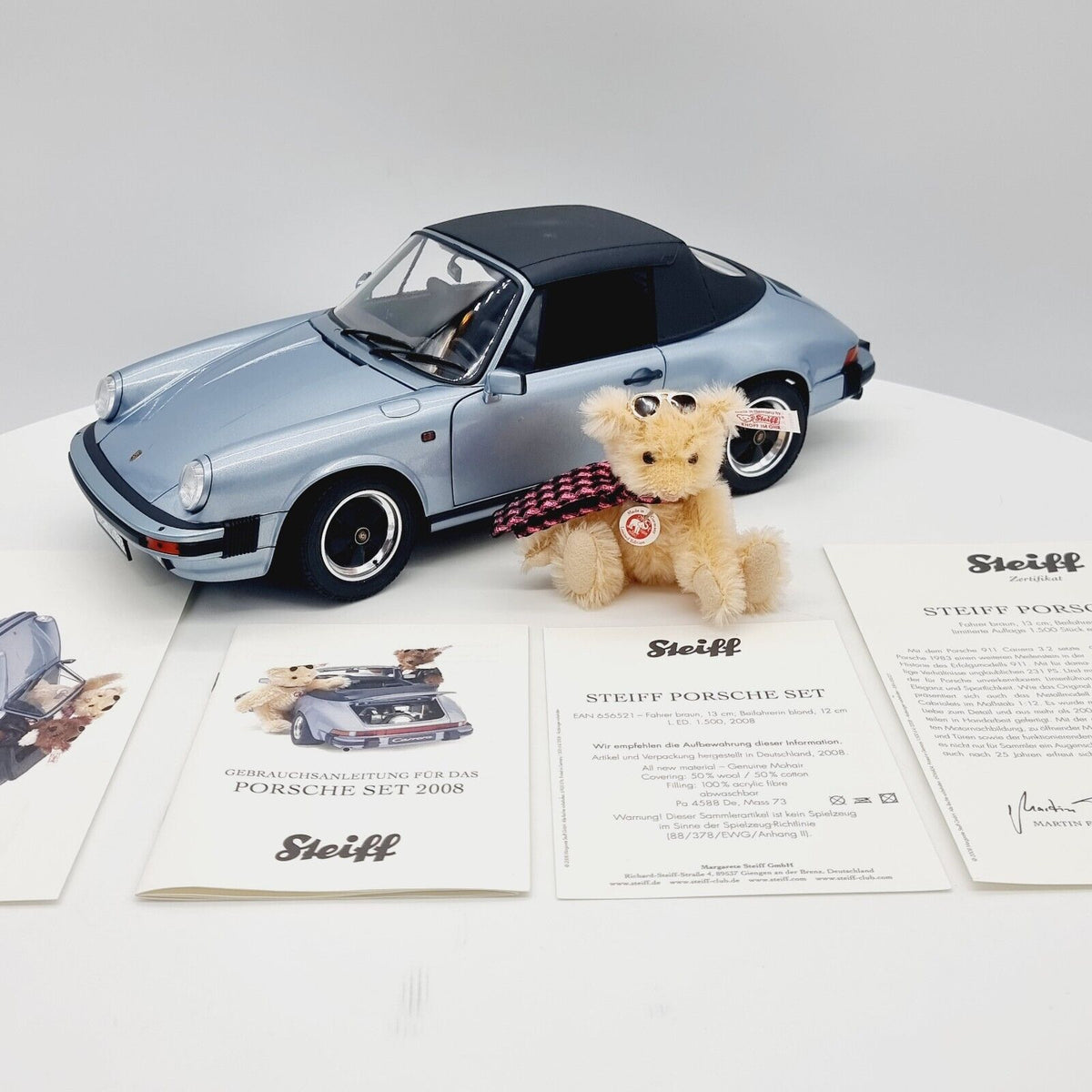 Steiff 656521 Porsche 911 Carrera 3.2 Set 2008 Premium ClassiXXs Modellauto
