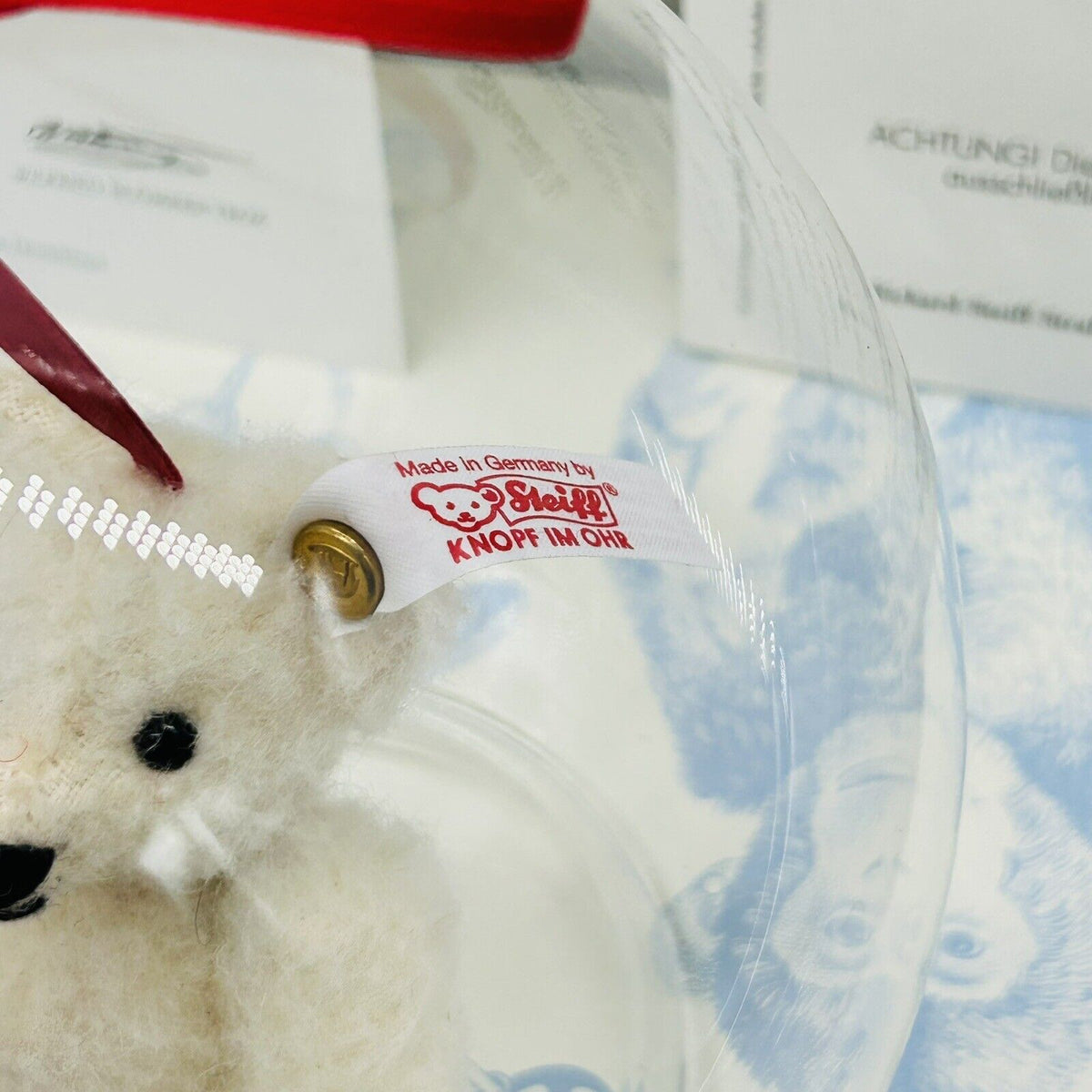 Steiff 034855 Teddybär Ornament in Glaskugel limitiert 500 aus 2014 8 cm