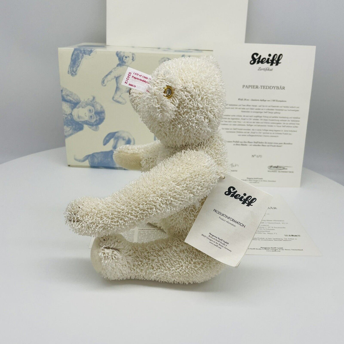 Steiff Papierteddybär 034312 limitiert 1500 aus 2014 28cm Papierplüsch