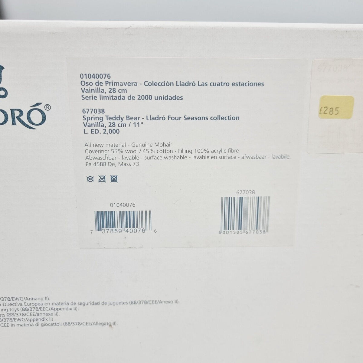 Steiff 677038 Lladro Teddybär Frühling limitiert 2000 aus 2009 28 cm Mohair