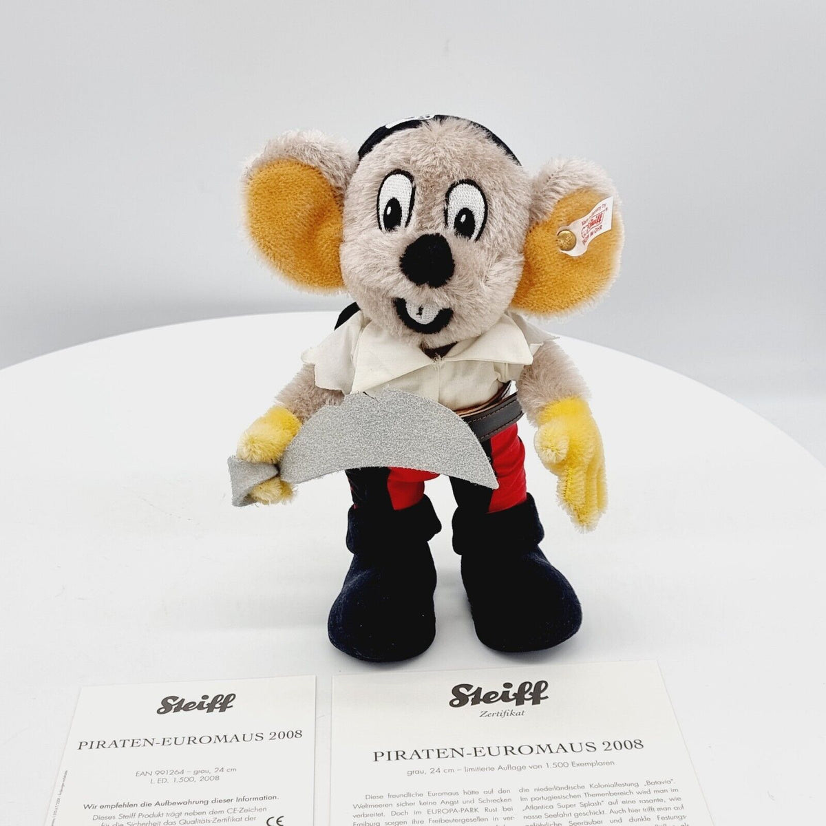 Steiff 991264 Euromaus für Europapark limitiert 1500 aus 2008 24 cm