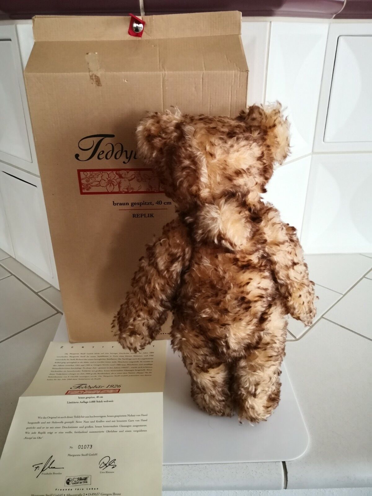 Steiff Teddybär 1926 braun gespitzt, 40 cm, Replik, 407246, limitierte Auflage