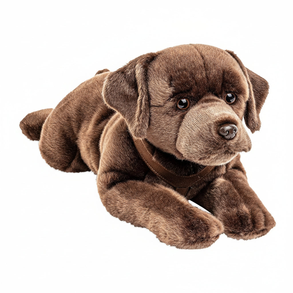 Uni-Toys Labrador mit Geschirr liegend 60 cm Plüschtier Kuscheltier Plüsch Hund