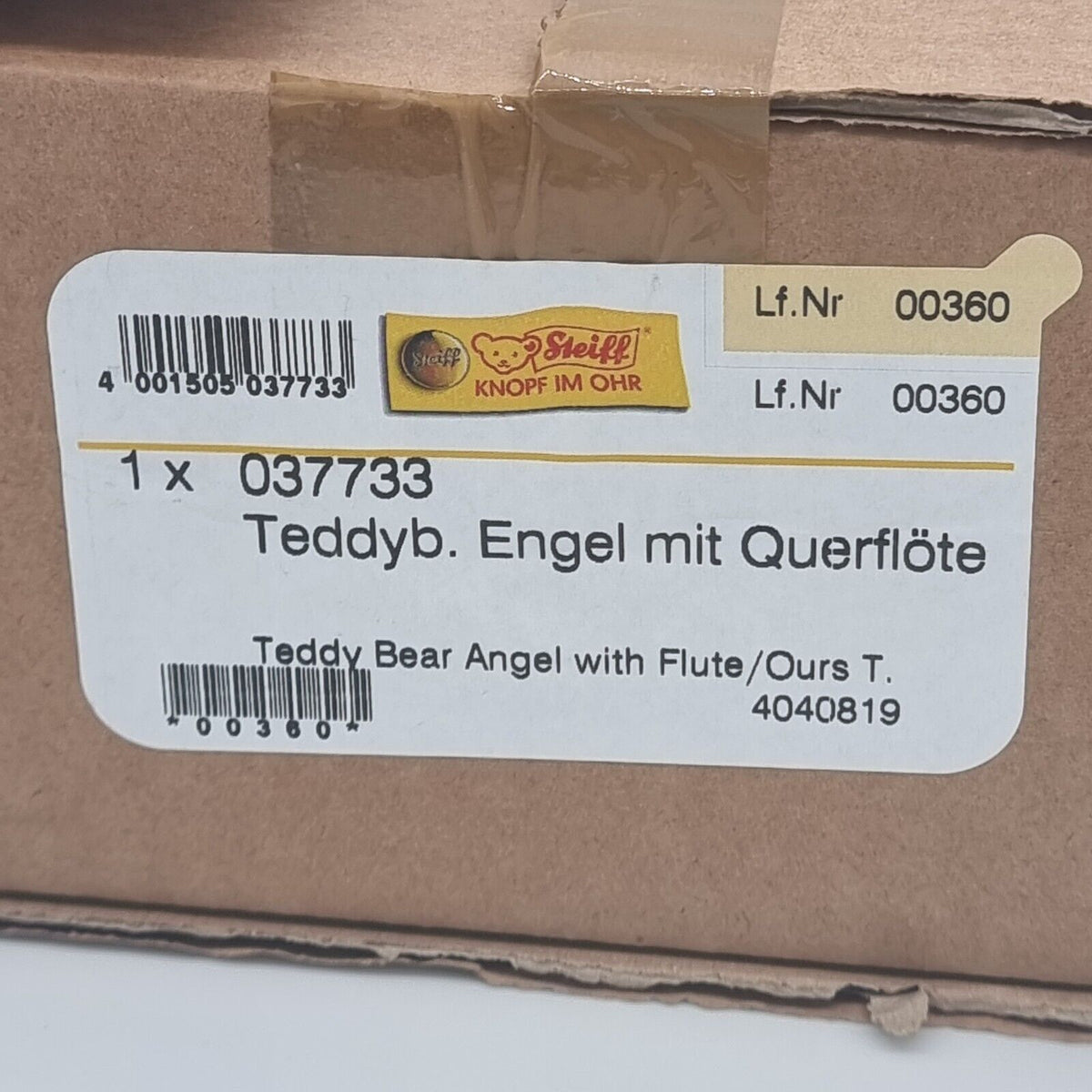 Steiff 037733 Engel mit Querflöte 11 cm limitiert 5000 Jahr 2004
