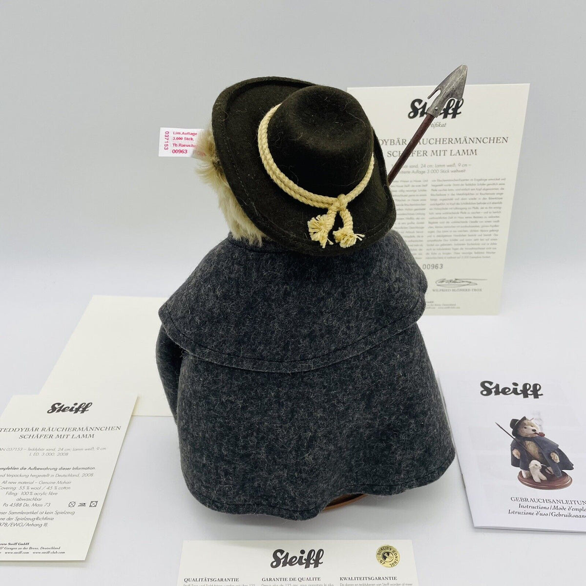 Steiff Räuchermännchen Schäfer mit Lamm 037153 24cm / 9cm 2008