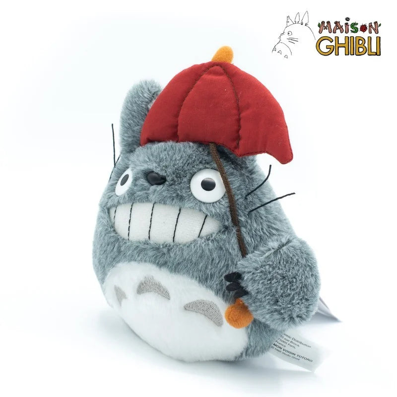 Studio Ghibli Totoro mit rotem Regenschirm Plüschfigur 15 cm Mein Nachbar Totoro